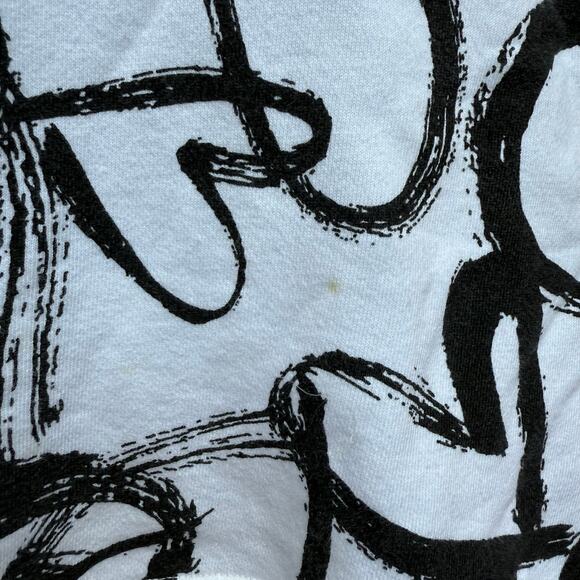 Maeve by Anthropologie Graphic Heart Print Sweatshirt White Black XS - Picture 5 of 7